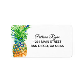 Etiqueta Dirección de tipografía de escritura negra de piña