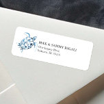Etiqueta Dirección de tortuga azul acuática<br><div class="desc">Diseñado para coordinar con mi tema clásico de acuarela costera, esta sencilla etiqueta de dirección de retorno de tortugas marinas cuenta con una elegante tortuga acuática en tonos azules. Personaliza con tu nombre y dirección. Perfecto para bodas en la playa y envíos de correo. Para ver más diseños costeros visite...</div>