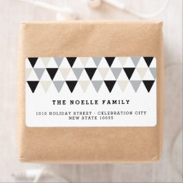 Etiqueta Dirección de vacaciones de triángulos geométricos