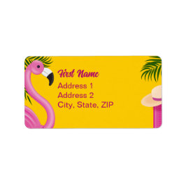 Etiqueta Dirección de Vacaciones de Validación Pinky