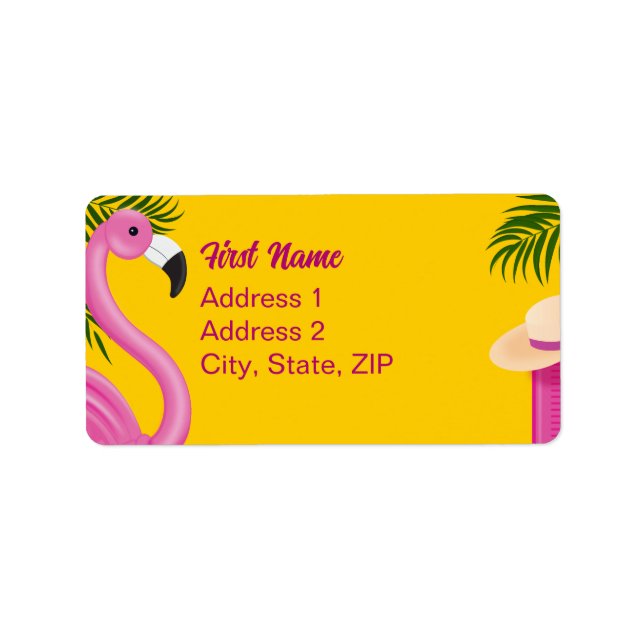 Etiqueta Dirección de Vacaciones de Validación Pinky (Frente)