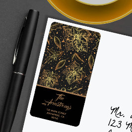 Etiqueta Dirección de vacaciones florales de Poinsettia nav