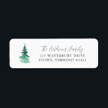 Etiqueta Dirección del árbol acuarela Boho Merry Christmas<br><div class="desc">Tarjeta navideña simple y hermosa con una acuarela de color marrón con su nombre escrito en un elegante tipo de letra caligráfica. Personalizar con su dirección.</div>