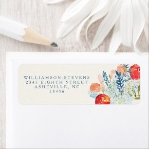 Etiqueta Dirección del Boda Boho de Vintage Watercolor Flor