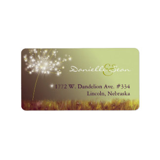 Etiqueta Dirección del Boda de Dandelion mágico