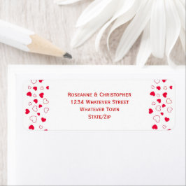 Etiqueta Dirección del Boda del Día de San Valentín de dise
