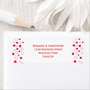 Etiqueta Dirección del Boda del Día de San Valentín de dise