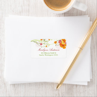 Etiqueta Dirección del Boda floral amarillo Hibiscus & Swal