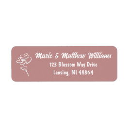 Etiqueta Dirección del Boda Rosa clásico y moderno