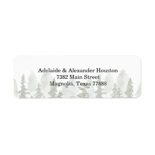 Etiqueta Dirección del bosque de Woodland (Frente)