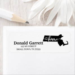 Etiqueta Dirección del corazón de Massachusetts de esquema 