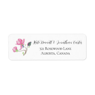 Etiqueta Dirección del jardín de magnolias rosadas elegante