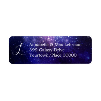 Etiqueta Dirección del Monograma de la Galaxia Noche bajo l