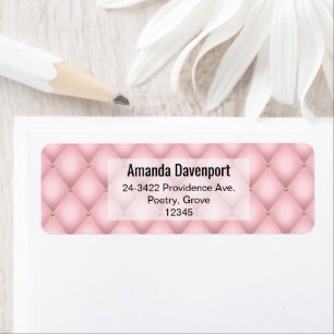 Etiqueta Dirección del patrón de diamantes de color rosa de