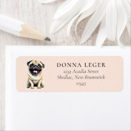 Etiqueta Dirección del perro de pug