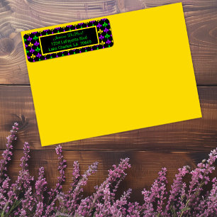 Etiqueta Dirección del Personalizado del patrón Mardi Gras 