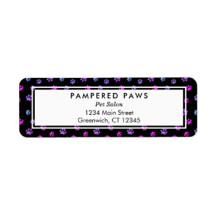 Etiqueta Dirección del salón del Mascota profesional azul m