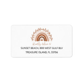 Etiqueta Dirección del sobre arcoiris Boho