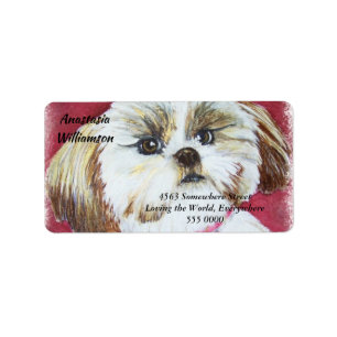 Etiqueta DIRECCIÓN dulce de Shih Tzu