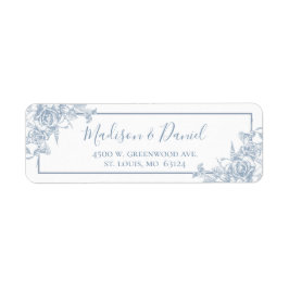 Etiqueta Dirección Dusty Blue Floral Return