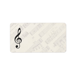 Etiqueta Dirección en blanco clásica de la hoja de músic