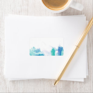 Etiqueta Dirección en blanco de tinte de color azul verde a