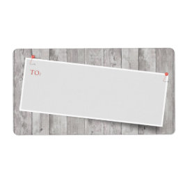 Etiqueta Dirección en blanco pegada y rústica