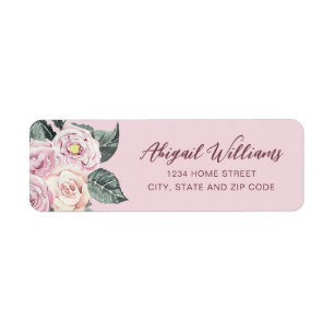 Etiqueta Dirección floral acuática rosa Rubor de color de a