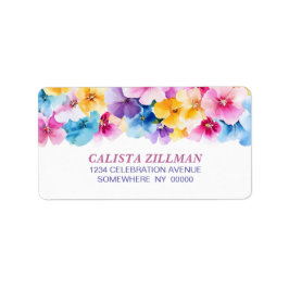 Etiqueta Dirección floral colorida