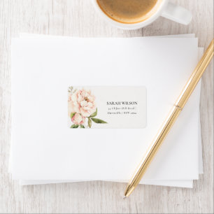 Etiqueta Dirección floral de peonía de Pastel Soft Rubor Pe