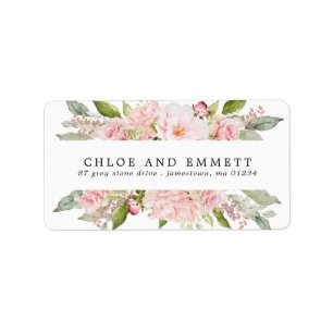 Etiqueta Dirección floral rosa rosa rosa del Boho ruso Rubo