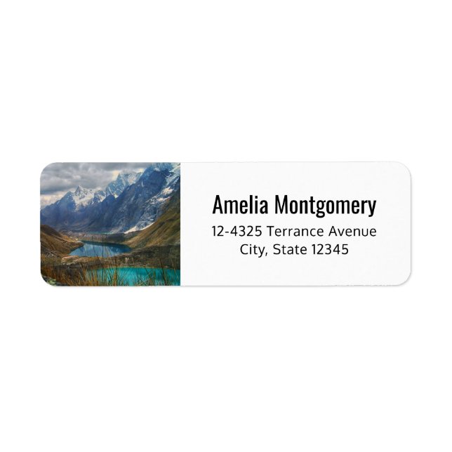 Etiqueta Dirección fotográfica de las montañas alpinas (Frente)