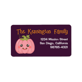 Etiqueta Dirección Halloween del Personalizado de calabaza