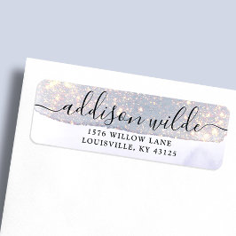 Etiqueta Dirección Holográfica de devolución de Purpurina p