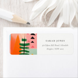 Etiqueta Dirección horizontal de Navidades retro abstractos