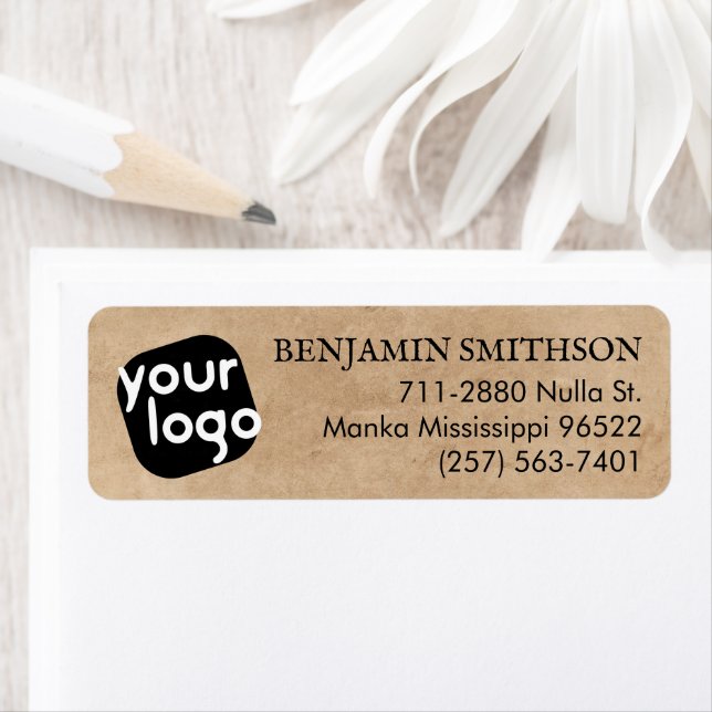 Etiqueta Dirección mínima de retorno de Personalizado negro (In situ)