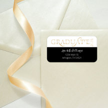 Dirección moderna de graduación de oro negro