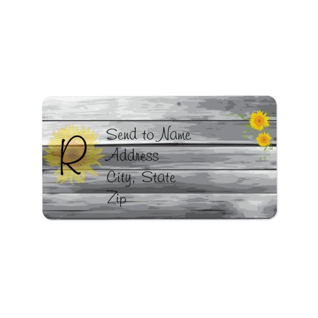 Etiqueta Dirección Monograma de la colección Sunflowers Bar (Frente)