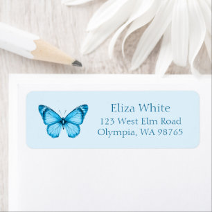 Etiqueta Dirección para Ducha de Novia de Mariposas Elegant