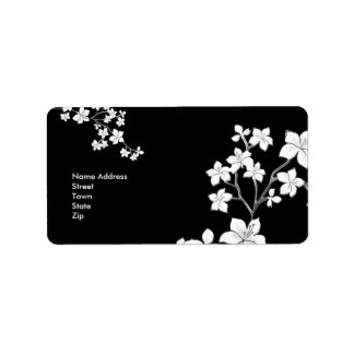 Etiqueta Direccion Pegatina Vintage Retro flores 4