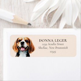 Etiqueta Dirección personalizada Beagle Dog
