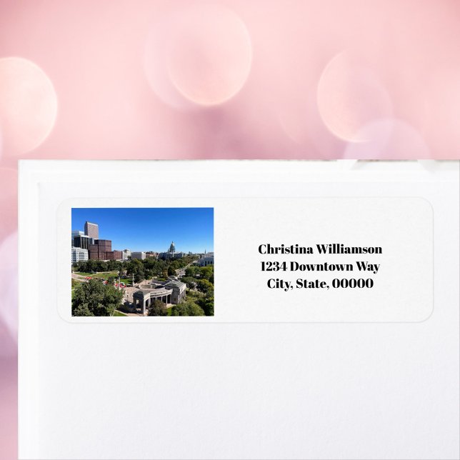 Etiqueta Dirección personalizada de Denver central (A return address label featuring Denver!  The text can be changed to fit your needs!)