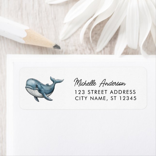 Etiqueta Dirección personalizada de devolución de ballenas  (In situ)