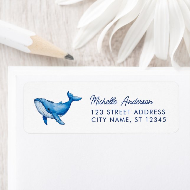 Etiqueta Dirección personalizada de devolución de ballenas  (In situ)