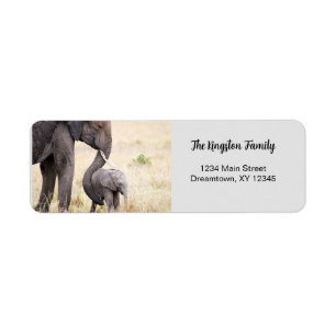 Etiqueta Dirección personalizada de Elephant Mother Love