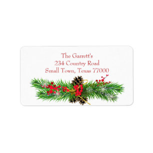 Etiqueta Dirección personalizada de navidades Classic Holly