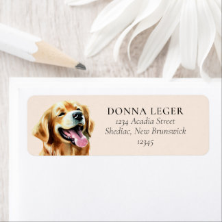 Etiqueta Dirección personalizada de perro recuperador de la