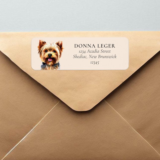 Etiqueta Dirección personalizada de Yorkie Dog (Subido por el creador)