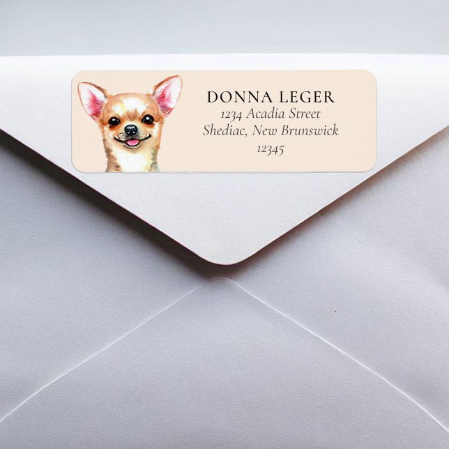 Etiqueta Dirección personalizada del perro de Chihuahua Faw (Subido por el creador)