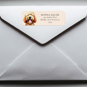 Etiqueta Dirección personalizada del perro de Labradoodle